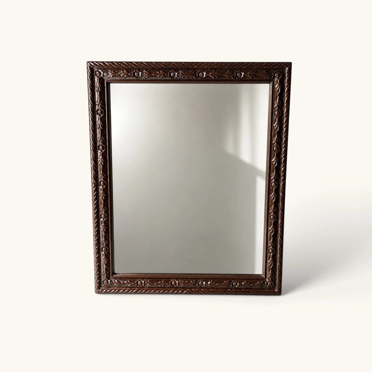 Hand-Carved Floral Wooden Wall & Floor Mirror