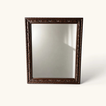 Hand-Carved Floral Wooden Wall & Floor Mirror
