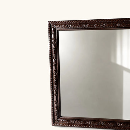 Hand-Carved Floral Wooden Wall & Floor Mirror