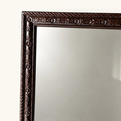 Hand-Carved Floral Wooden Wall & Floor Mirror