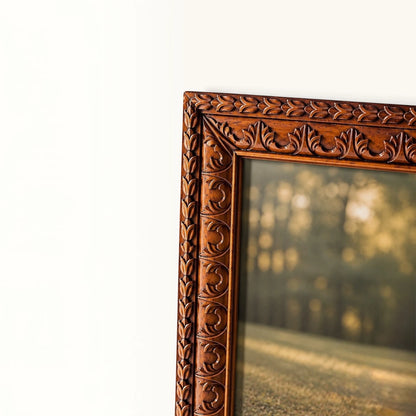 Hand-Carved Floral Wooden Wall Picture Frame
