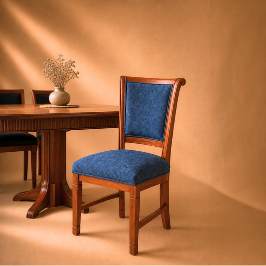 Upholstered Wooden Dining & Accent Chair in Royal Blue