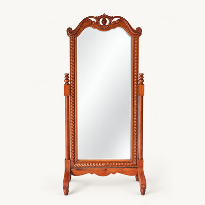 Floral Carved Standing Mirror