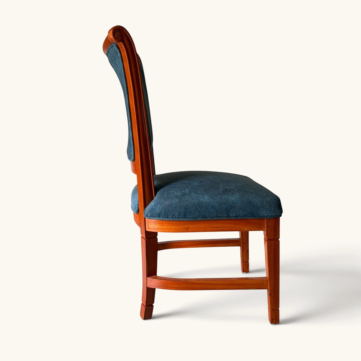 Upholstered Wooden Dining & Accent Chair in Royal Blue