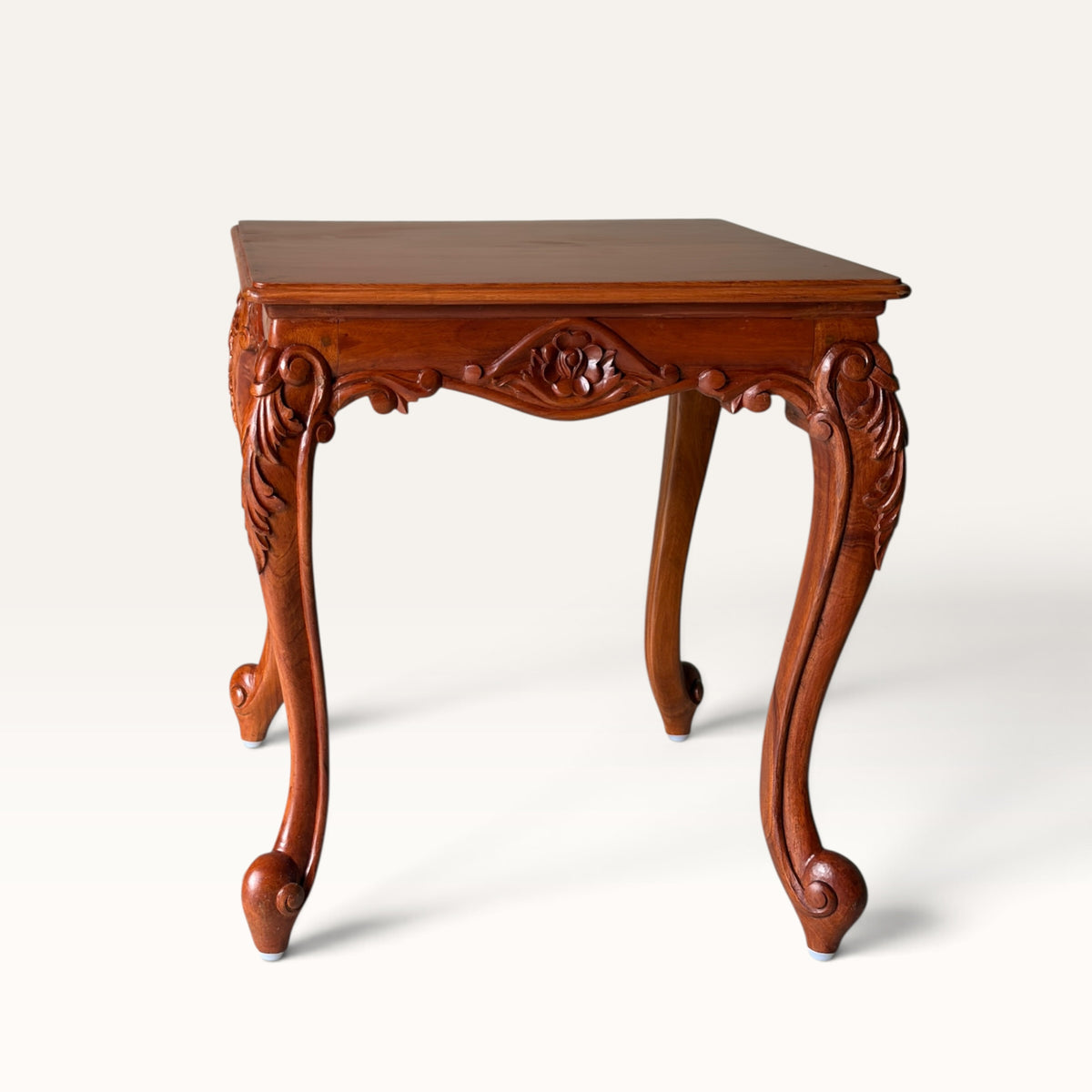 Hand-Carved Rosette Accent Table