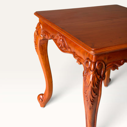 Hand-Carved Rosette Accent Table