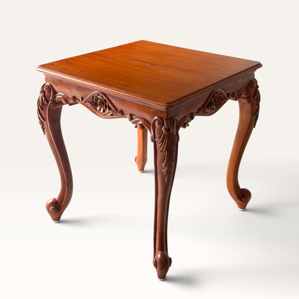Hand-Carved Rosette Accent Table
