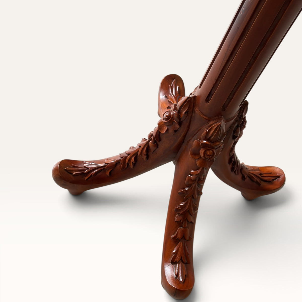 Carved Tripod Floor Lamp