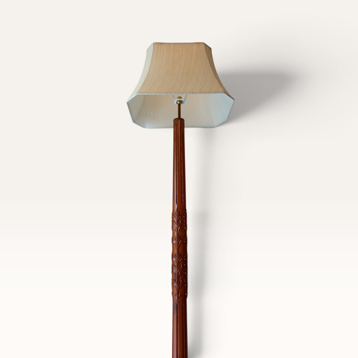 Carved Tripod Floor Lamp