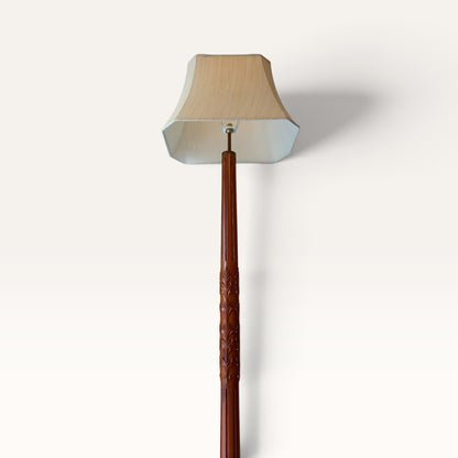Carved Tripod Floor Lamp