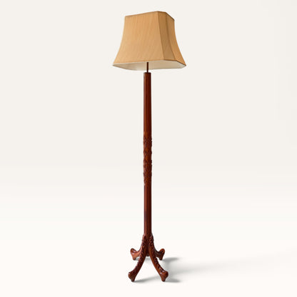 Carved Tripod Floor Lamp