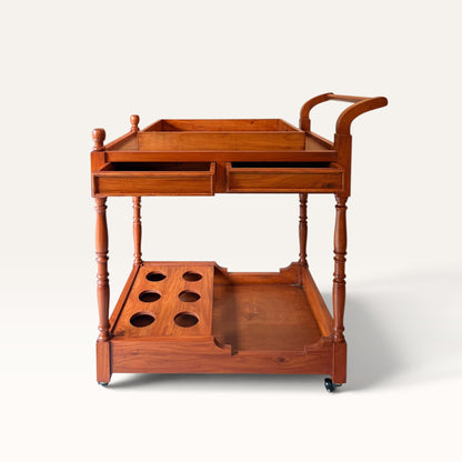 Bar Trolley with Bottle Holders