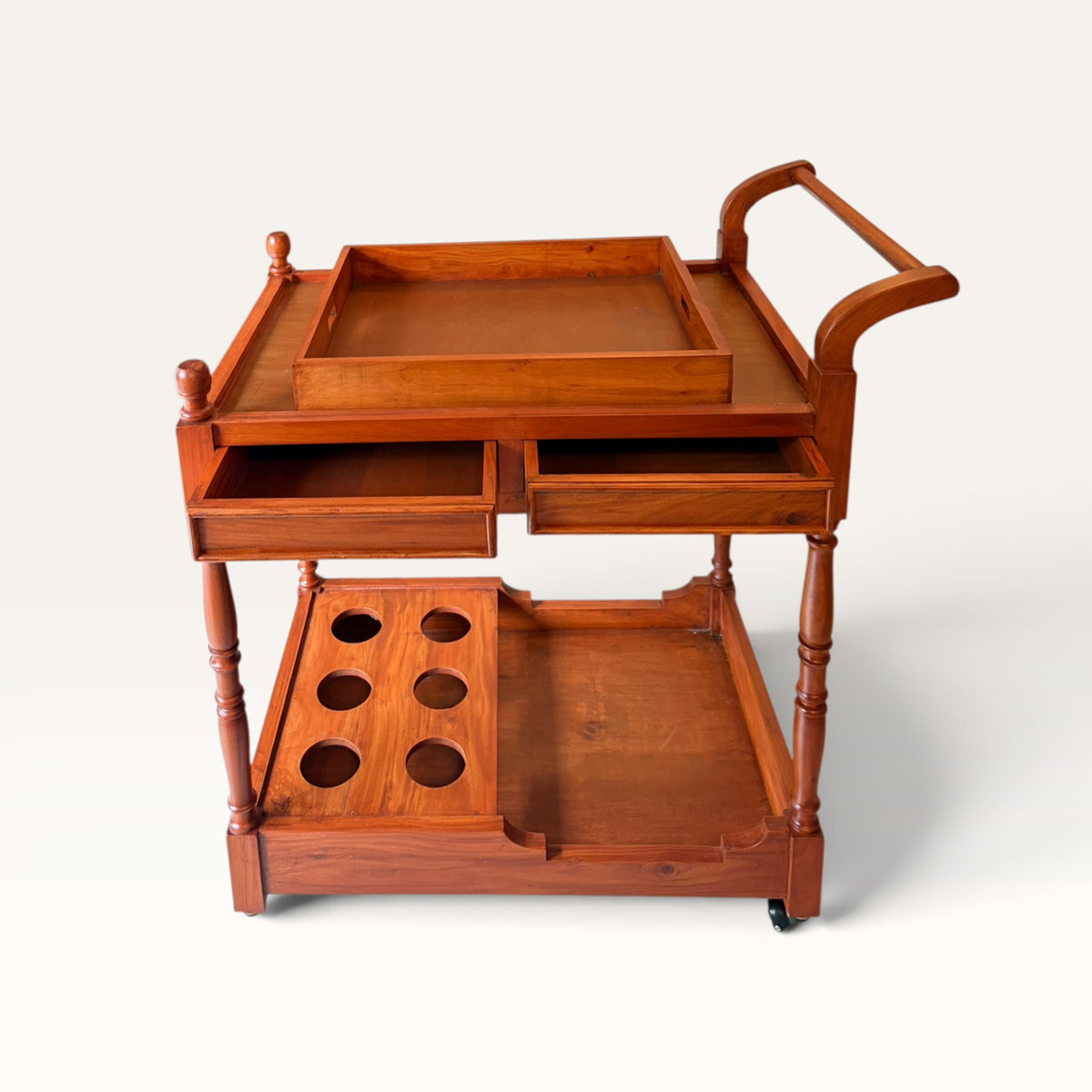 Bar Trolley with Bottle Holders