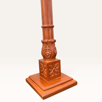 Hand-Carved Pedestal Lamp