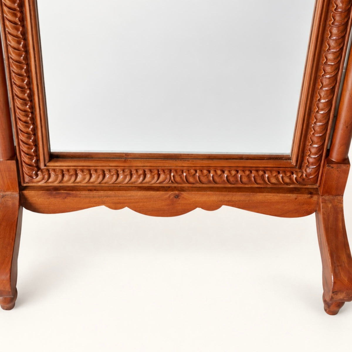 Floral Carved Standing Mirror