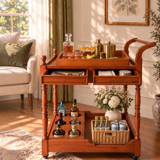 Bar Trolley with Bottle Holders