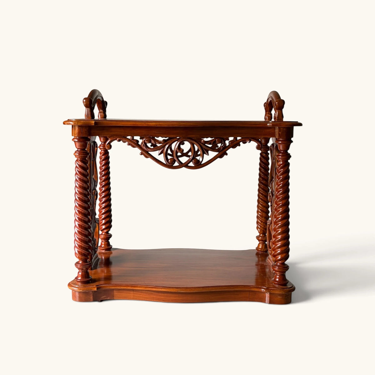 Carved Wood Bar Trolley