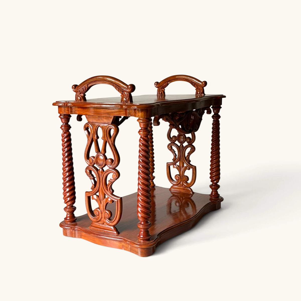 Carved Wood Bar Trolley