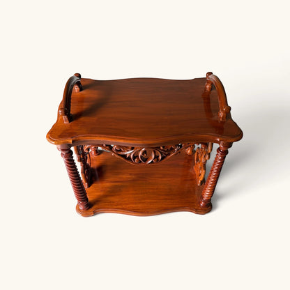 Carved Wood Bar Trolley