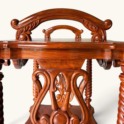 Carved Wood Bar Trolley