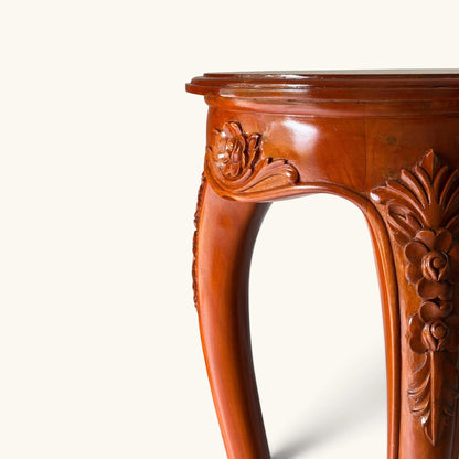Hand-Carved Wood Accent & Plant Stand