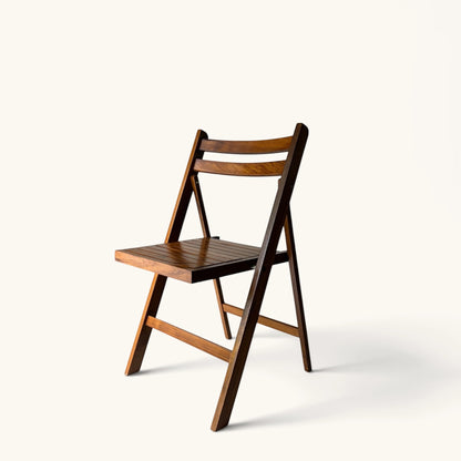 Solid Wood Slatted Folding Chair