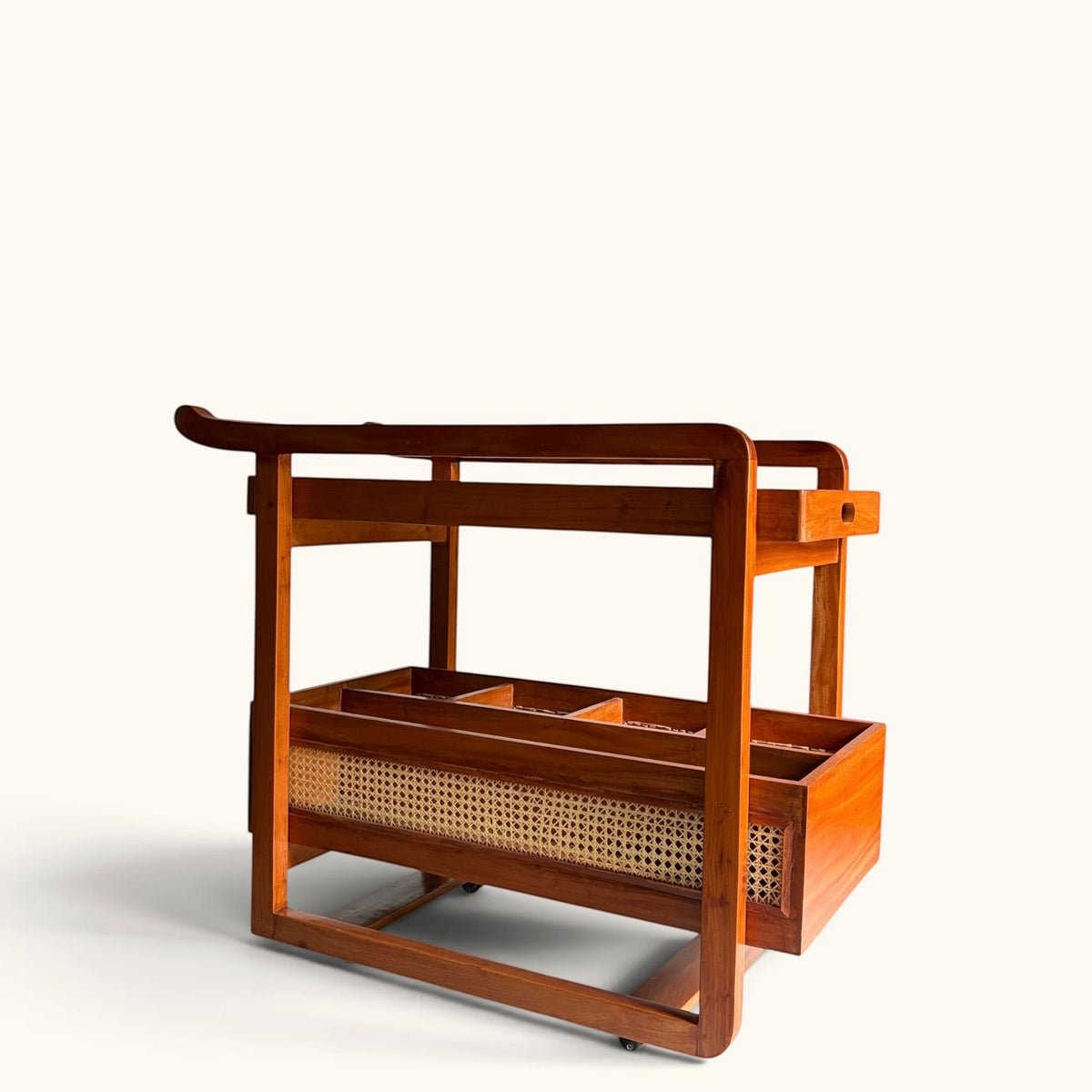 Cane & Wood Bar Cart