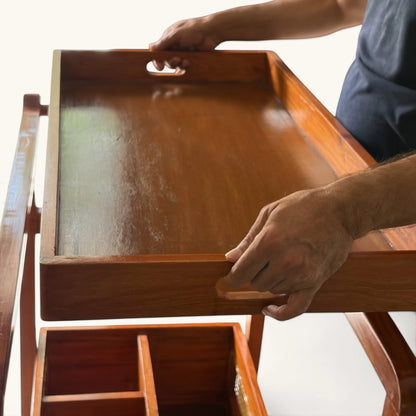 Cane & Wood Bar Cart