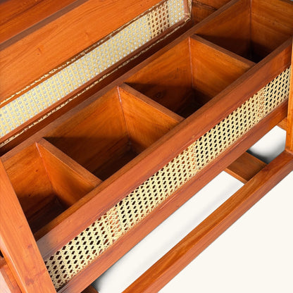 Cane & Wood Bar Cart