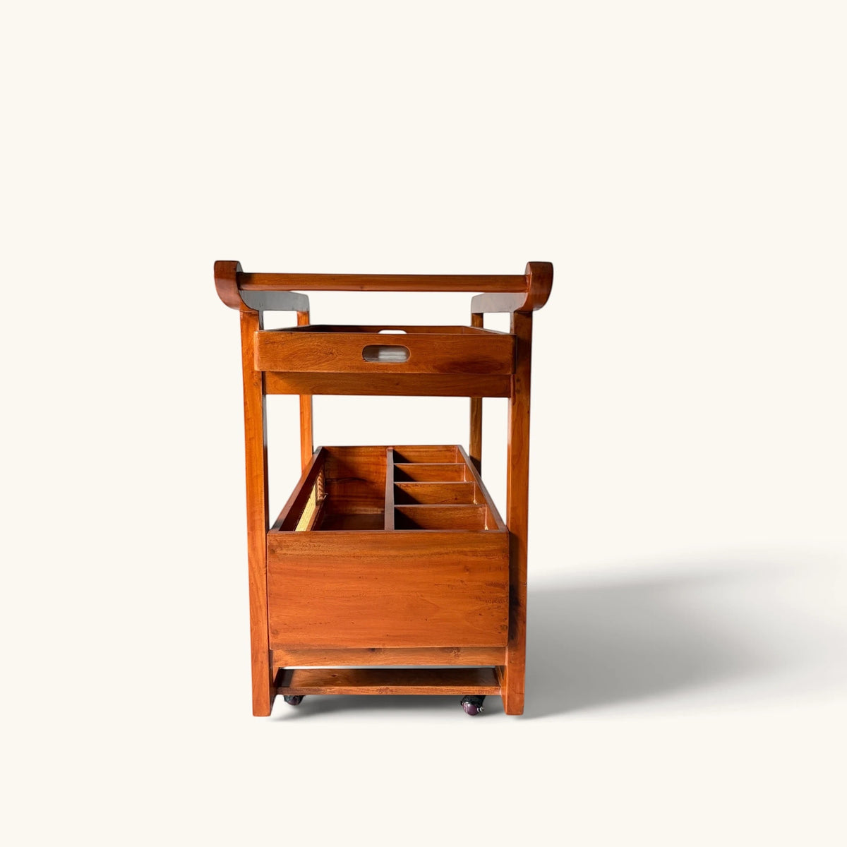 Cane & Wood Bar Cart