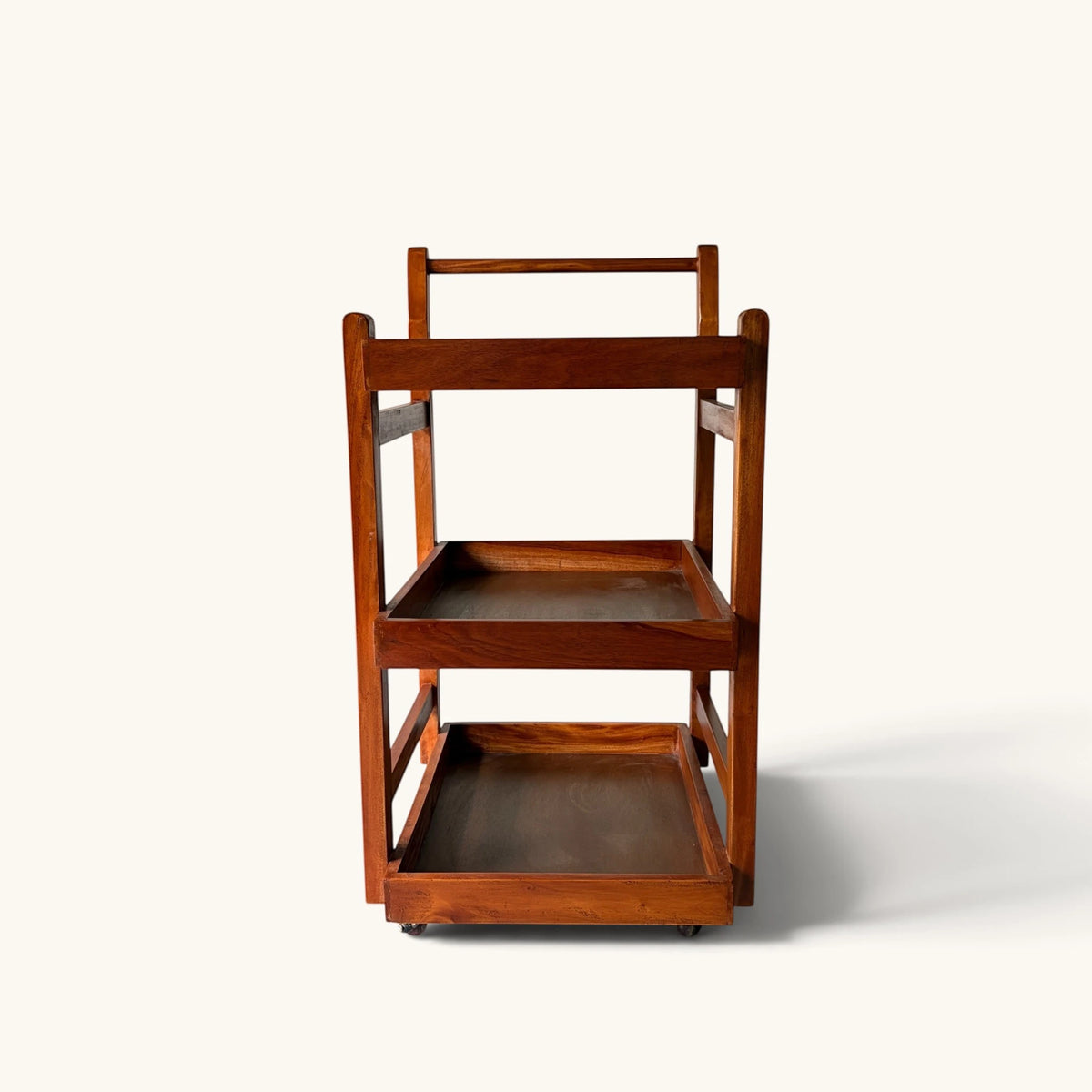Minimalist 3-Tier Wooden Serving & Coffee Cart