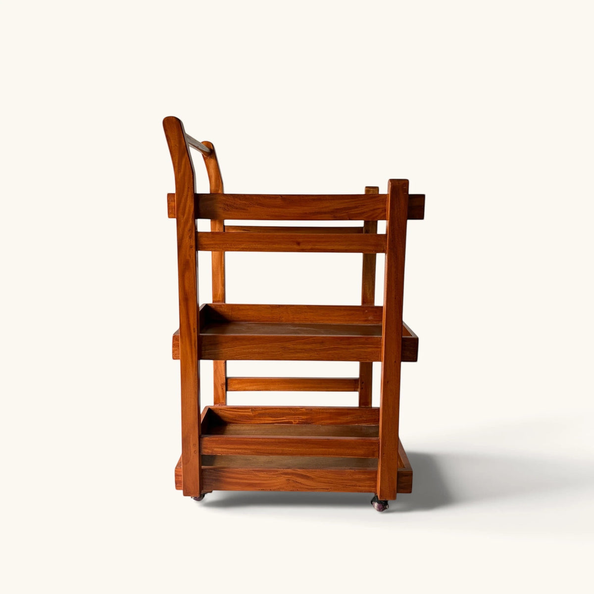Minimalist 3-Tier Wooden Serving & Coffee Cart