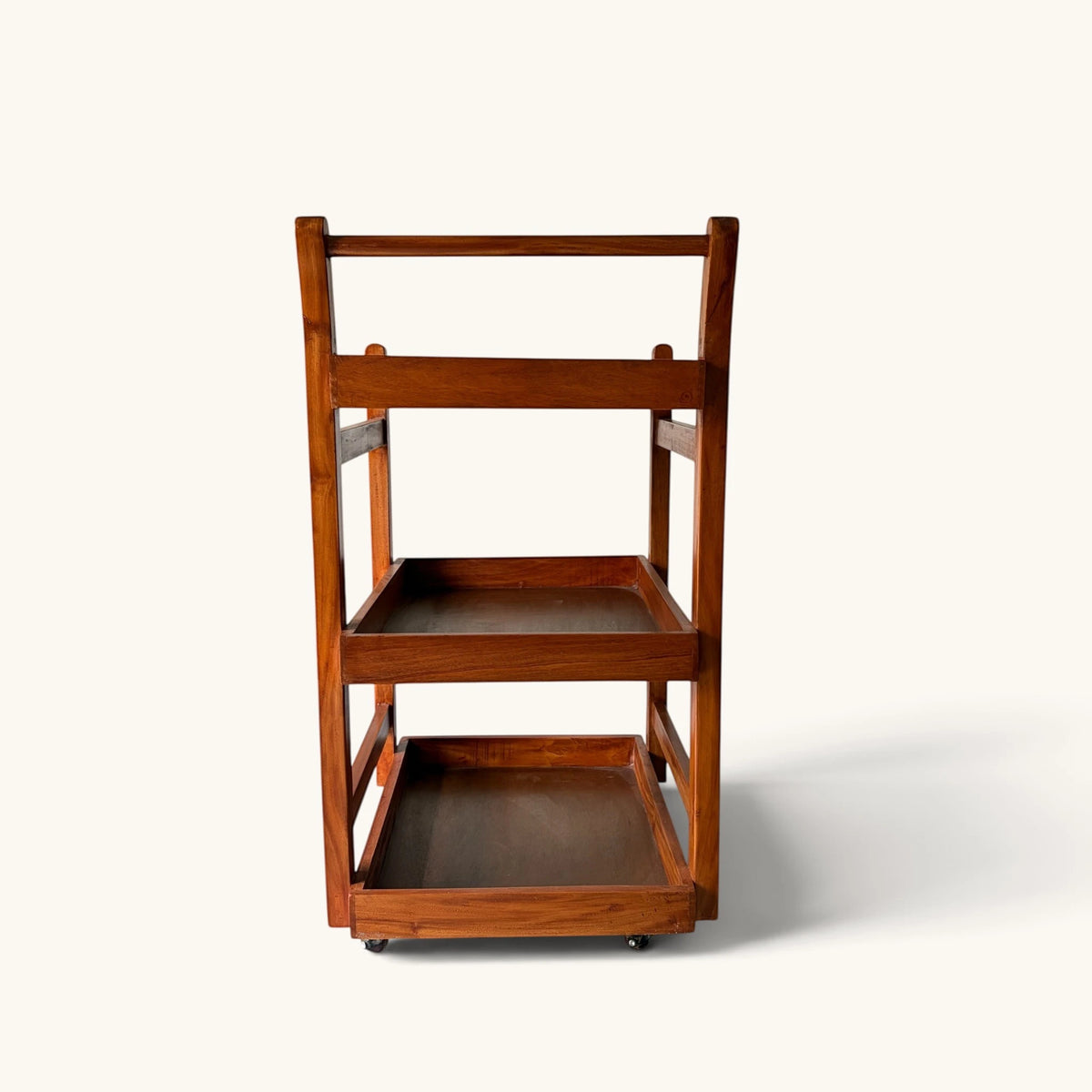 Minimalist 3-Tier Wooden Serving & Coffee Cart