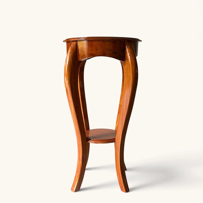 Handcrafted Curved Wooden Pedestal & Accent Stand