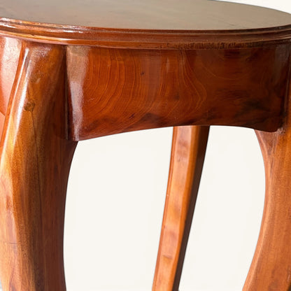 Handcrafted Curved Wooden Pedestal & Accent Stand