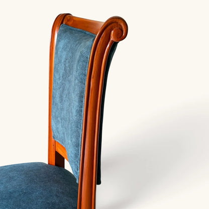 Upholstered Wooden Dining & Accent Chair in Royal Blue