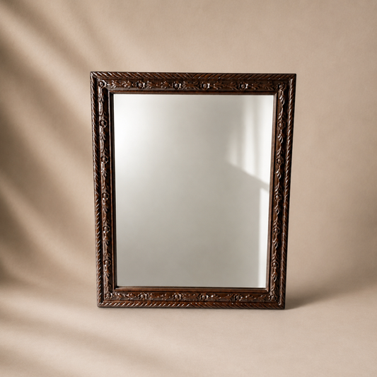 Hand-Carved Floral Wooden Wall & Floor Mirror