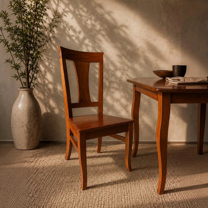 Solid Wood Splat-Back Dining Chair