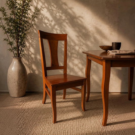 Solid Wood Splat-Back Dining Chair