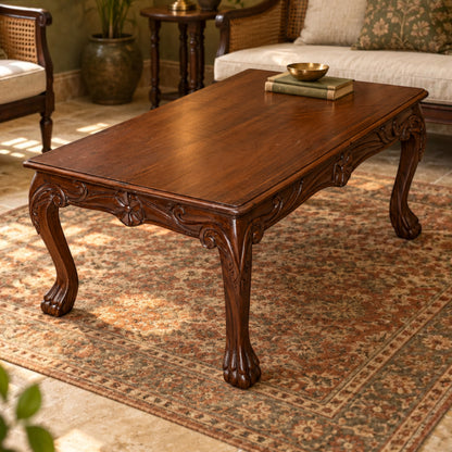 Ornate Carved Wood Centre Table