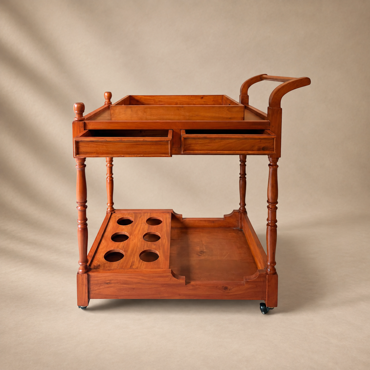 Bar Trolley with Bottle Holders