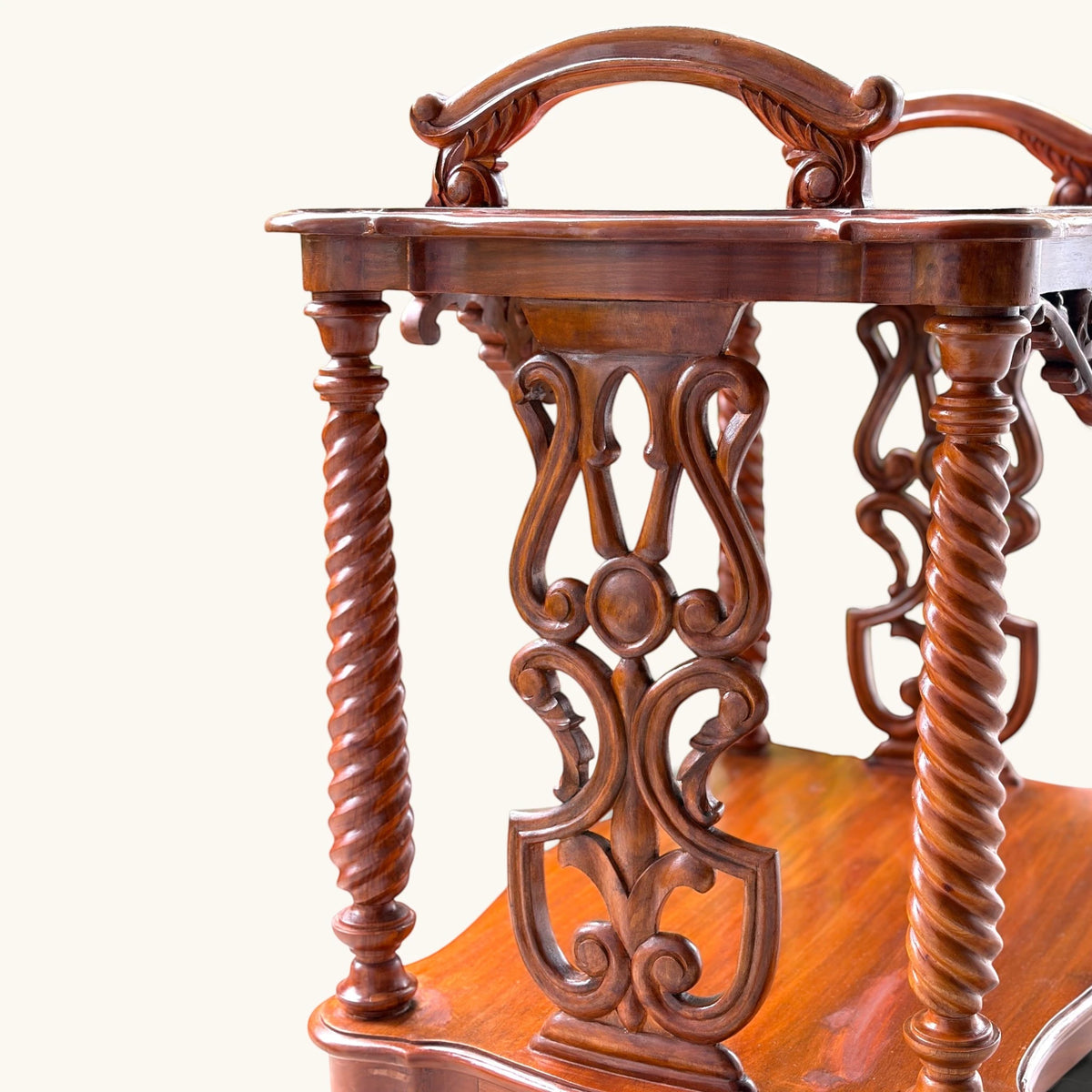 Carved Wood Bar Trolley