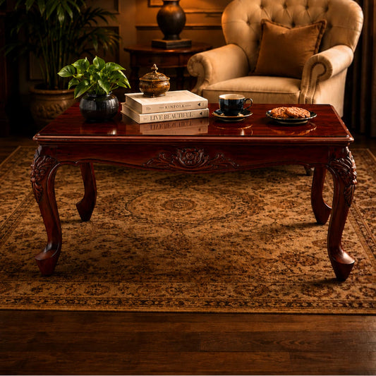 Carved Wood Sofa Centre Table